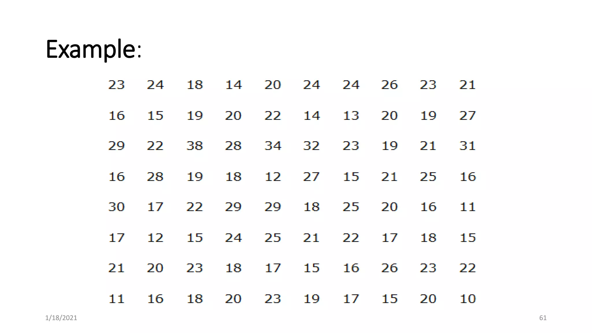 Example:
1/18/2021 61
 