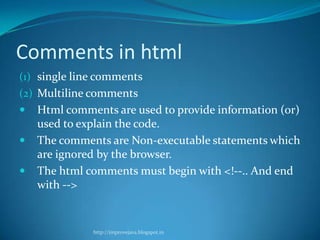1 introduction to html | PPT
