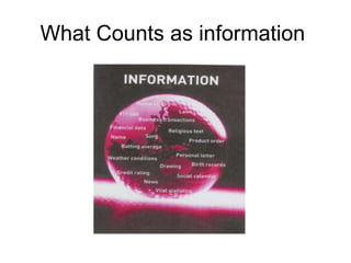 What Counts as information
 