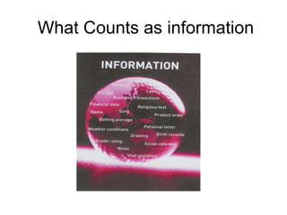 What Counts as information
 