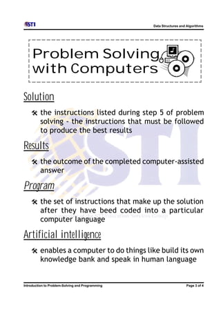 1 introduction to problem solving and programming | PDF | Computing ...