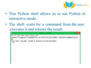 Introduction to python | PPTX