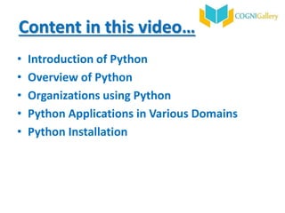 Introduction to python | PPTX