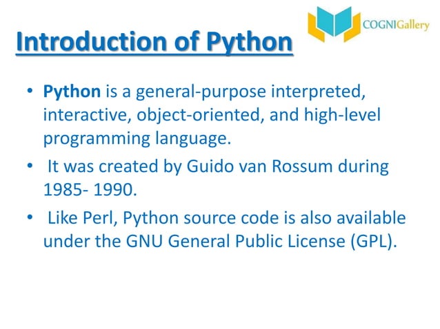 Introduction to python | PPT