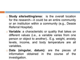 Study Setting 1 introduction to research | PPTX