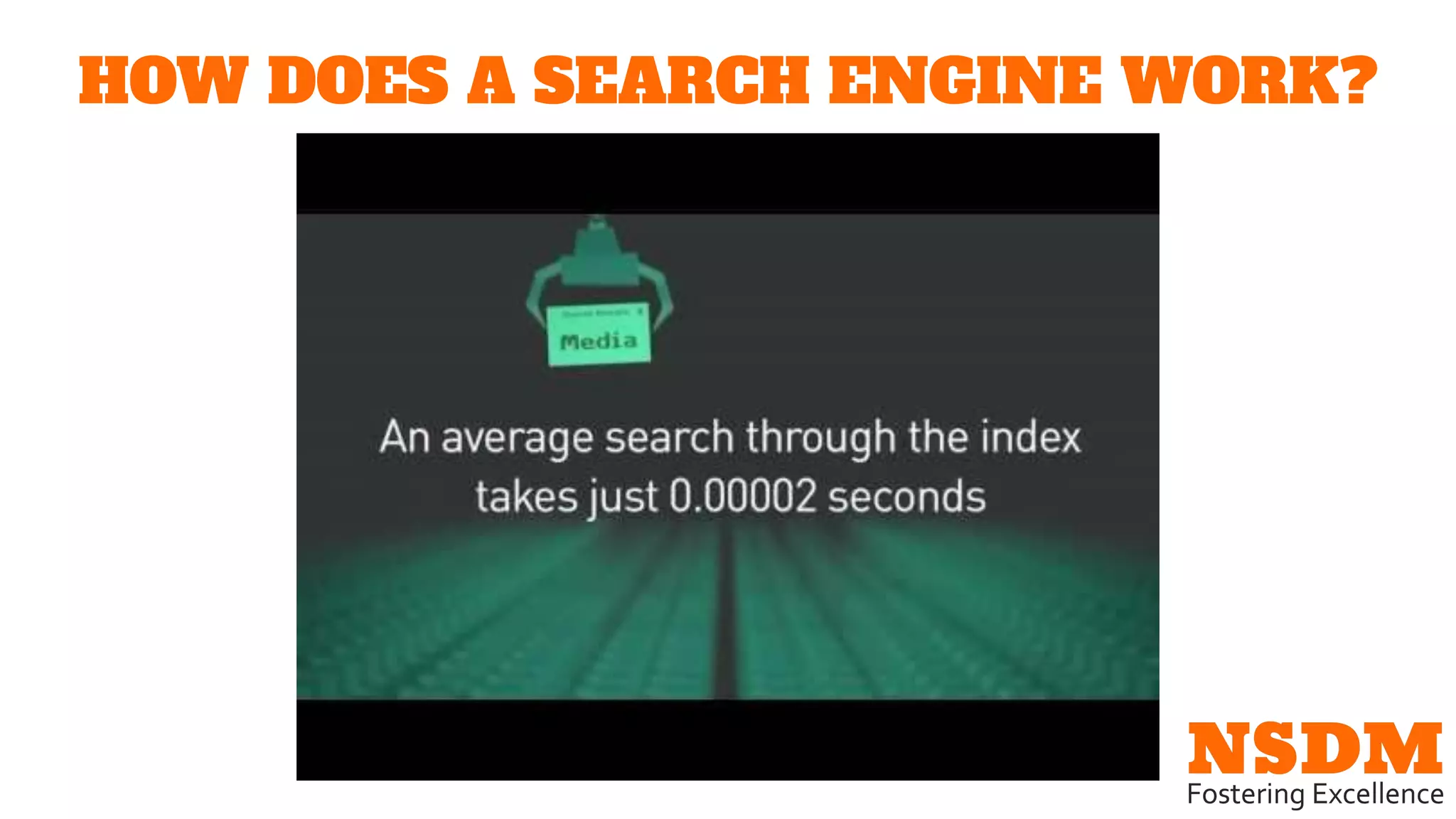 HOW DOES A SEARCH ENGINE WORK?
 