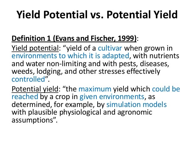 1 Introduction To Yield Gap Analysis