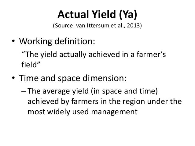 1 Introduction To Yield Gap Analysis