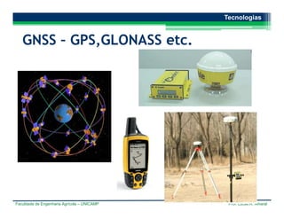 Faculdade de Engenharia Agrícola – UNICAMP Prof. Lucas R. Amaral
Tecnologias
GNSS – GPS,GLONASS etc.
 