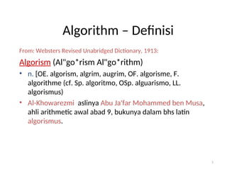 Strategi dan Analisis Algoritma: Konsep, Sejarah, dan Kompleksitas | PPT