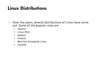 1 Intro, Linux system Architecture, Features, File system Structure and ...