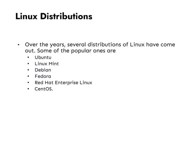 1 Intro, Linux system Architecture, Features, File system Structure and ...