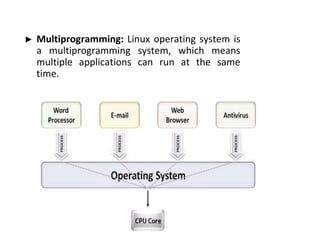 1 Intro, Linux system Architecture, Features, File system Structure and ...