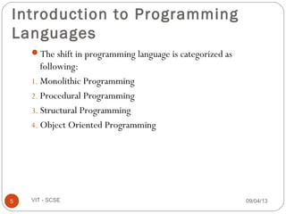 1 Intro Object Oriented Programming | PPT | Programming Languages ...
