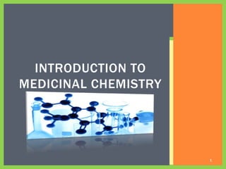 1
INTRODUCTION TO
MEDICINAL CHEMISTRY
 