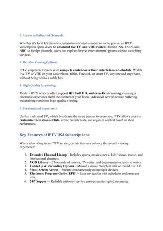IPTV USA Subscription – Get Unlimited Access to Live TV & VOD | PDF