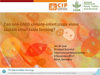 Can	non-GMO	climate-smart	crops	alone	
sustain	small-scale	farming?	
Jan	W.	Low
Principal	Scientist
International	Potato	Center
8	November	2017
Bonn,	Germany
 