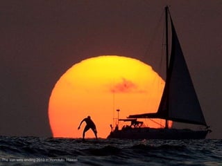 The sun sets ending 2013 in Honolulu, Hawaii

 