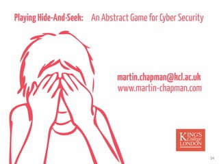 PlayingHide-And-Seek: An Abstract Game for Cyber Security
24
martin.chapman@kcl.ac.uk
www.martin-chapman.com
 