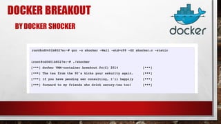 DOCKER BREAKOUT
BY DOCKER SHOCKER
 