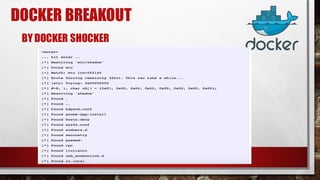 DOCKER BREAKOUT
BY DOCKER SHOCKER
 