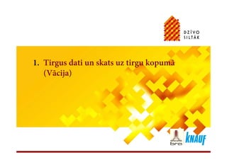 1 Tirgus dati un skats uz tirgu kopumā1. Tirgus dati un skats uz tirgu kopumā
(Vācija)
 