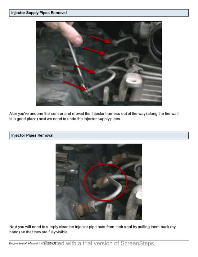 Toyota 1KD-FTV Common Rail Diesel Injector Installation Manual | PDF