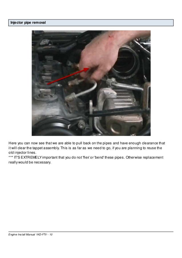 Toyota 1KDFTV Common Rail Diesel Injector Installation Manual