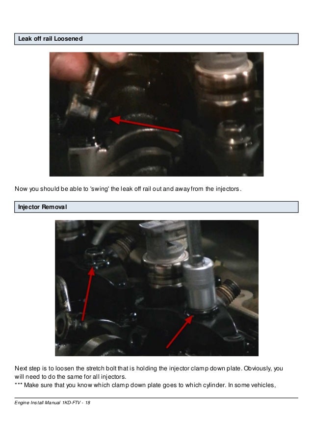 Toyota 1KDFTV Common Rail Diesel Injector Installation Manual