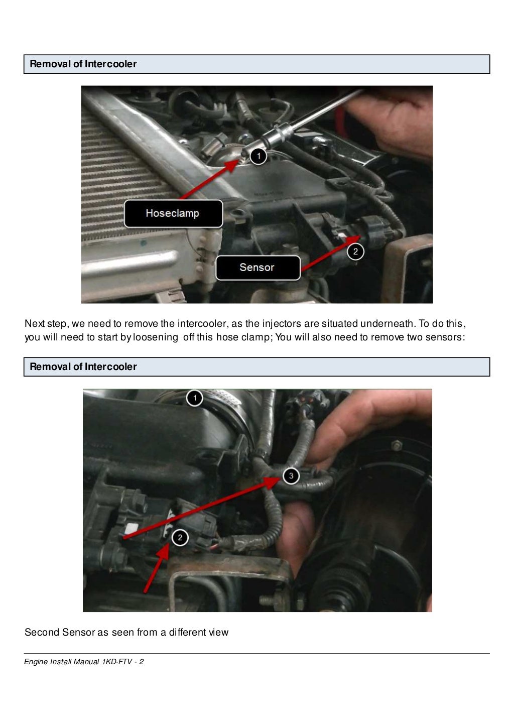 Toyota 1KDFTV Common Rail Diesel Injector Installation Manual