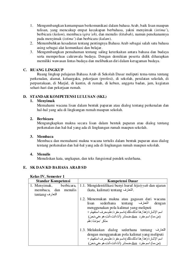 1 Kerangka Standarisasi Bahasa Arab