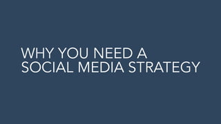 WHY YOU NEED A
SOCIAL MEDIA STRATEGY
 