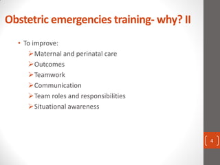 Obstetric emergencies training and the impact for interprofessional ...