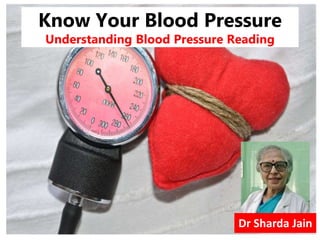 Know Your Blood Pressure
Understanding Blood Pressure Reading
Dr Sharda Jain
 
