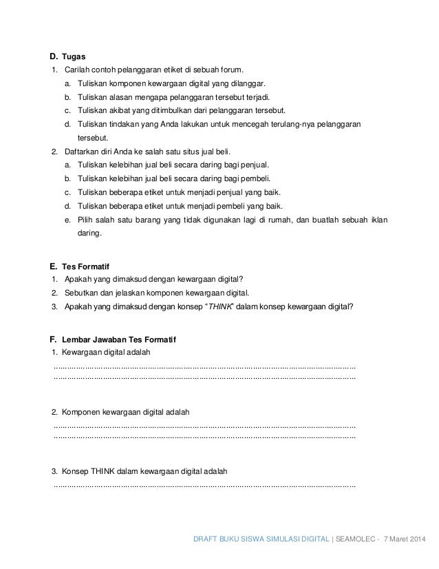 Sebutkan Dan Jelaskan Komponen Kewargaan Digital Coba Sebutkan