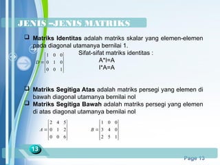 1 KONSEP DAN JENIS MATRIKS, KESAMAAN DUA MATRIKS DAN TRANSPOSE MATRIKS.ppt