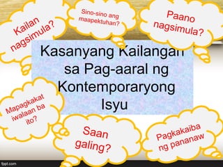 1 konsepto ng kontemporaryong isyu