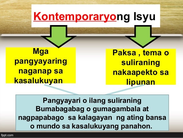 Ano Ang Kahulugan/konsepto Ng Kontemporaryong Isyu - baekahulu