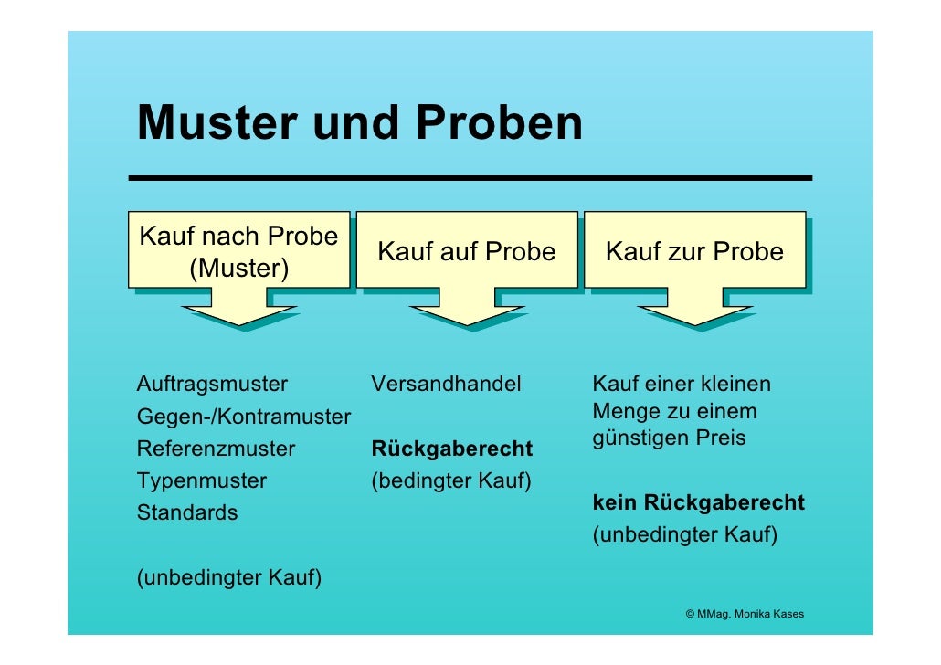 Kauf Auf Probe Beispiele Kaufvertrag