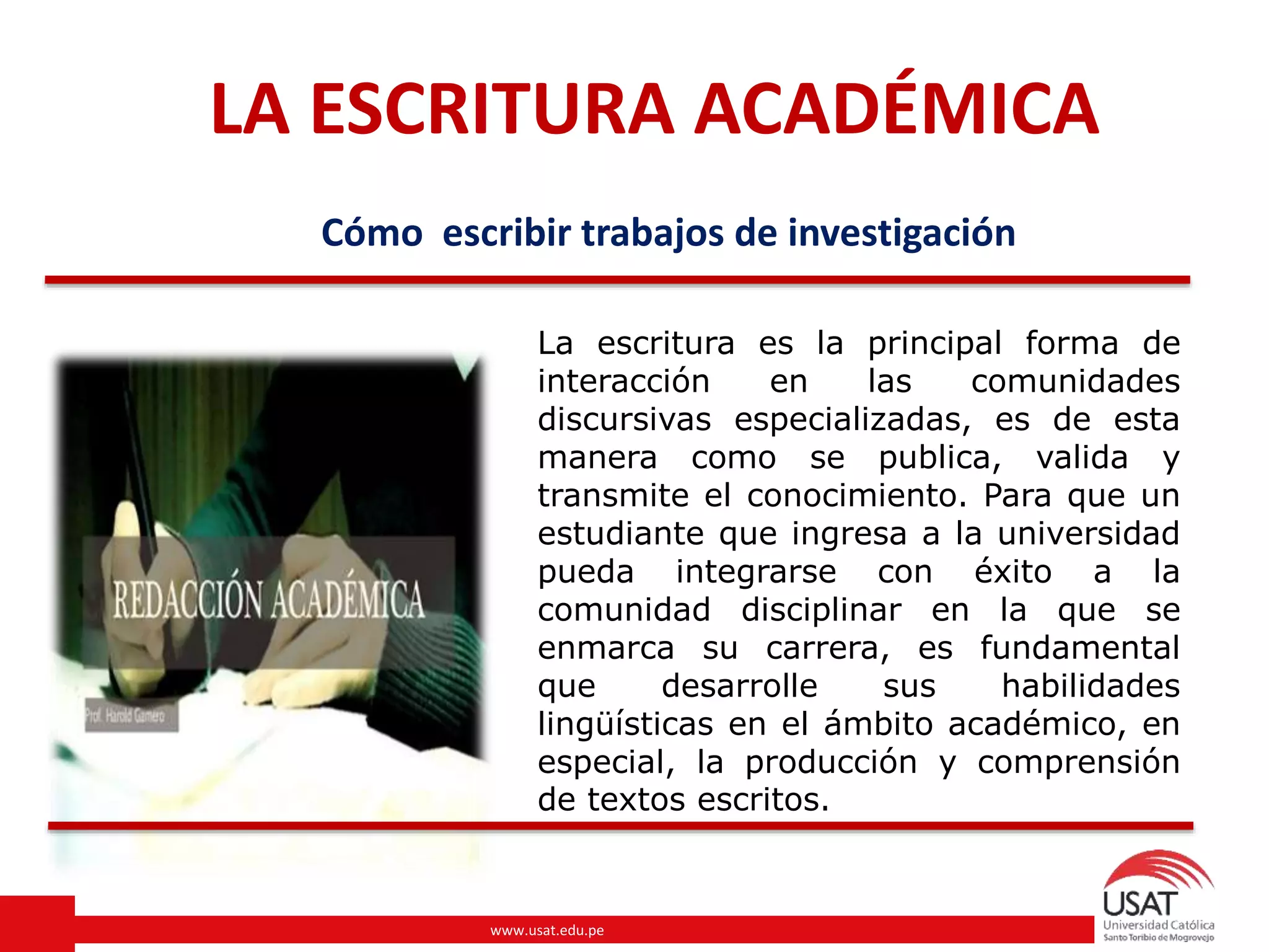 La Importancia De La Escritura Académica