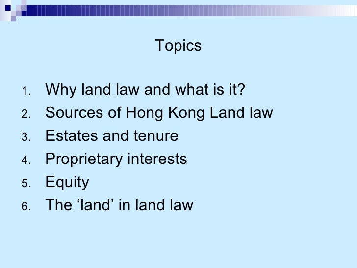 1 Land Law Fundamentals