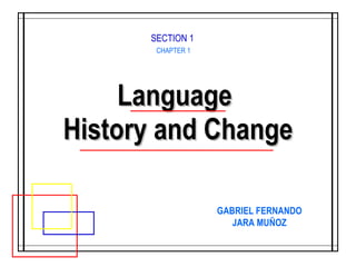 Language  History and Change CHAPTER 1 GABRIEL FERNANDO JARA MUÑOZ SECTION 1 