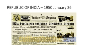REPUBLIC OF INDIA – 1950 January 26
 