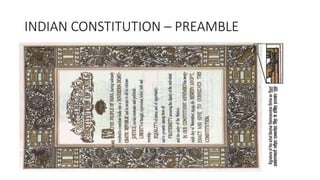 INDIAN CONSTITUTION – PREAMBLE
 