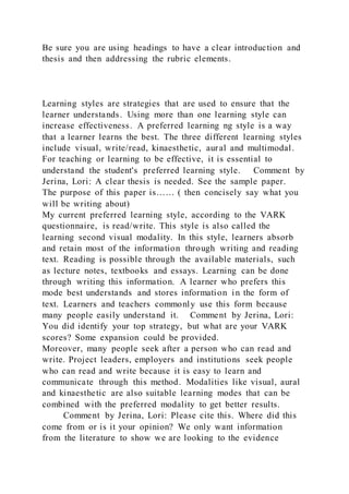 1Learning stylesComment by Jerina, Lori Please review the co | PDF