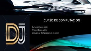 CURSO DE COMPUTACION
Curso dictado por :
Tnlgo. Diego vera
Estructura de la segunda lección
 