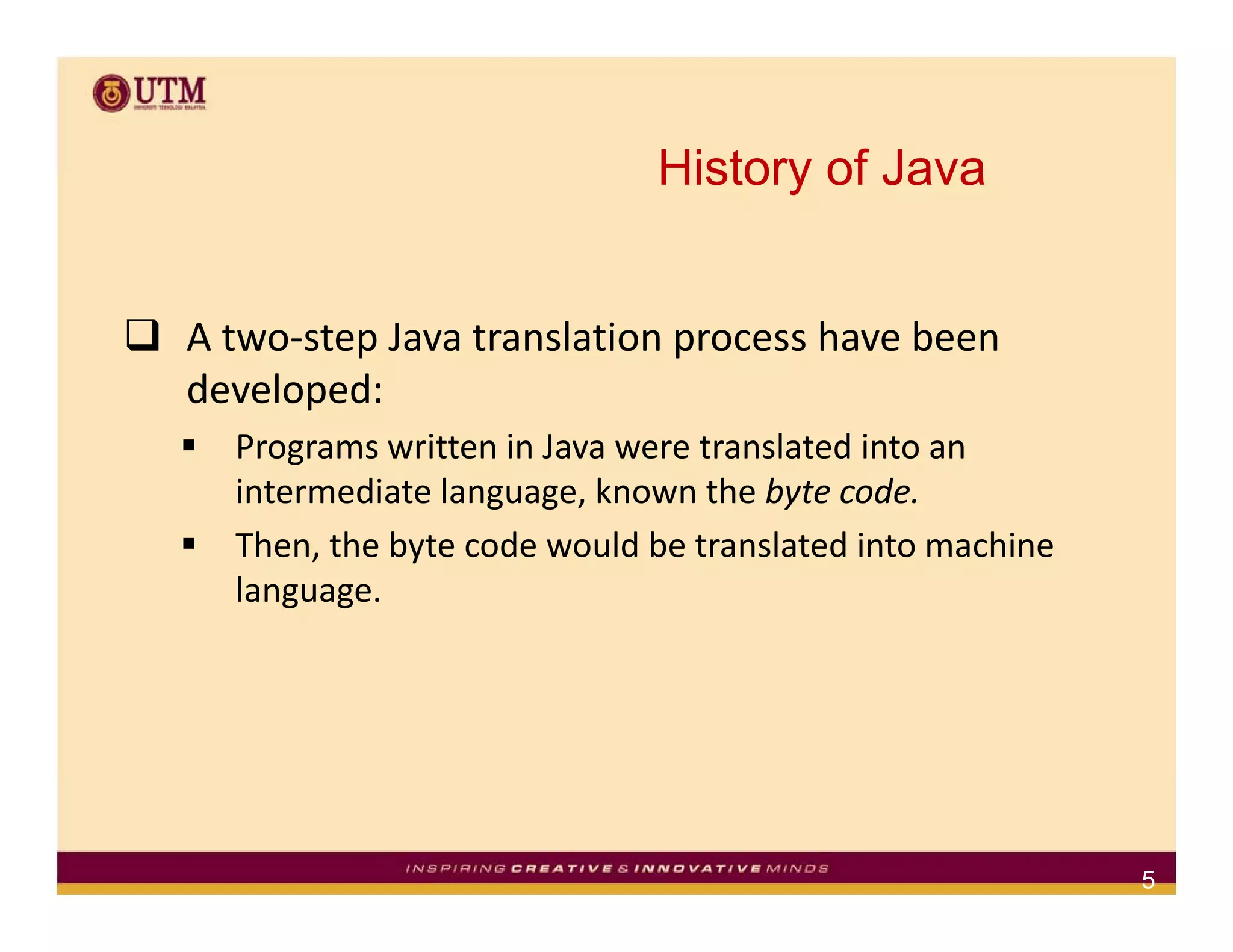 Introduction to Java Programming Language | PPT