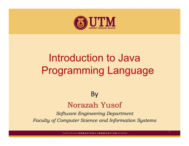 Introduction to Java Programming Language | PPT