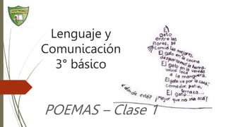 Lenguaje y
Comunicación
3° básico
POEMAS – Clase 1
 