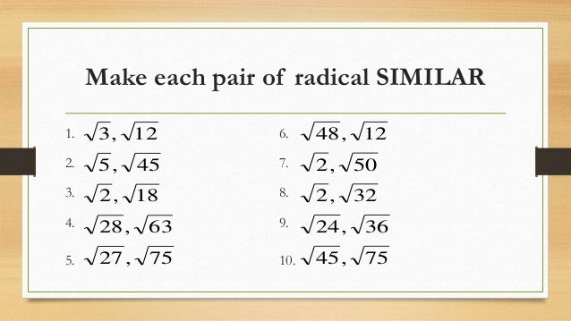 picture Like Radicals Math Definition 1 lesson 1 4